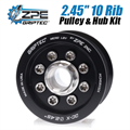 2.45-inch 10 Rib ZPE GripTec 2pc HellCat L3V Black Pulley & Hub Kit by ZPE GripTec