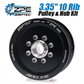 3.35-inch 10 Rib ZPE GripTec 2pc HellCat L2V Black Pulley & Hub Kit by ZPE GripTec